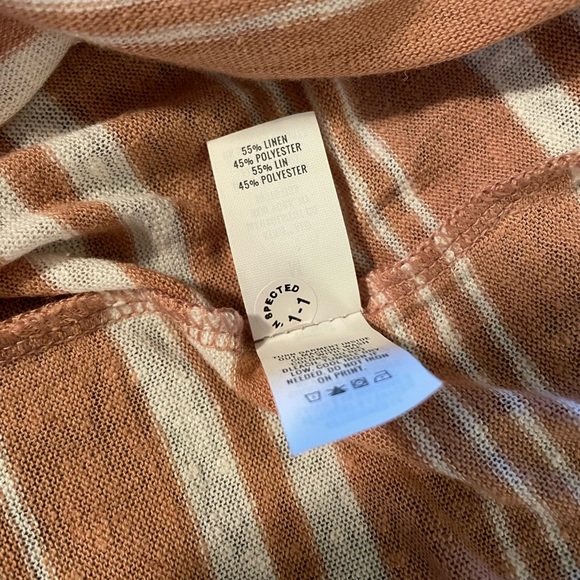 Aerie Distressed Peach Striped Short Sleeve Tee - Picture 6 of 9